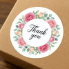 Thank You Pink Rose Wreath Stickers Packaging Labels | Small Business Australia - Sticksy Prints Australia