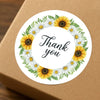 Thank You Sunflower Daisy Wreath Stickers Packaging Labels | Small Business Australia - Sticksy Prints Australia