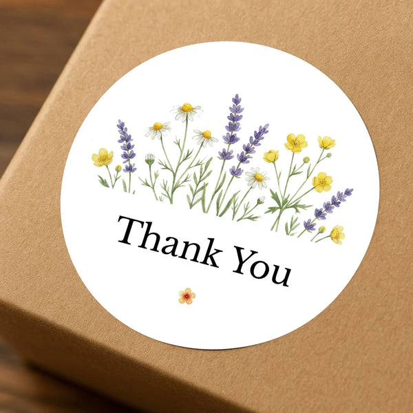 Thank You Stickers | Colourful Wildflower Packaging Labels | Small Business Stickers Australia - Sticksy Prints Australia