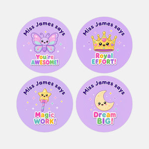 Personalised Magical Reward Stickers for Teachers | Cute Classroom Praise Labels