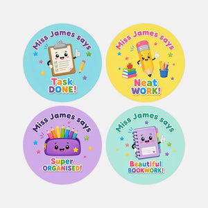Personalised Stationery Reward Stickers for Teachers | Classroom Praise Labels