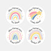 Personalised Teacher Reward Stickers Labels Pastel Rainbow & Shooting Star Set
