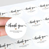 Personalised Thank You Wedding Stickers – Modern Script with Taupe Heart