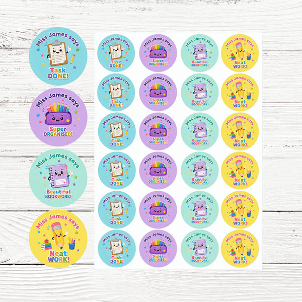 Personalised Stationery Reward Stickers for Teachers | Classroom Praise Labels