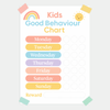 Pastel Rainbow Kids Reward Chart – Good Behaviour Printable (A4)