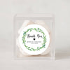 Personalised Thank You Wedding Stickers – Green Leaf Wreath Design