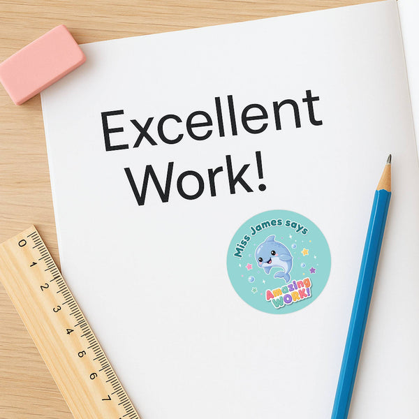 Personalised Ocean Animal Reward Stickers for Teachers | Cute Classroom Praise Labels