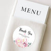 Personalised Thank You Wedding Stickers – Pink Protea & Blush Floral Design