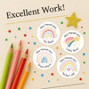Personalised Teacher Reward Stickers Labels Pastel Rainbow & Shooting Star Set