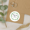 Personalised Thank You Wedding Stickers – Green Leaf Wreath Design
