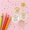 Personalised Boho Rainbow Reward Stickers for Teachers | Neutral Classroom Praise Labels