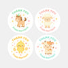 Farm Animal Thank You Stickers – Horse Sheep Chick & Cow | Personalised Party Favour Labels