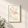 Flamingo Nursery Wall Art Print | Tropical Animal Watercolour | Digital Download