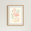 Flamingo Nursery Wall Art Print | Tropical Animal Watercolour | Digital Download