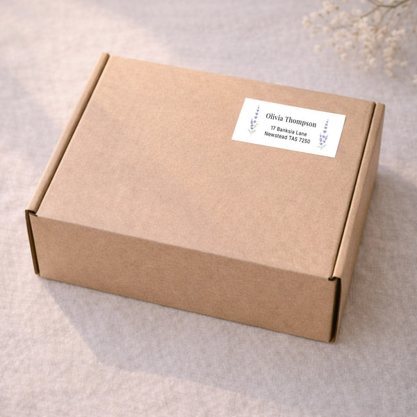 Floral Personalised Address Labels 75 × 25 mm | Lavender Return Address Stickers | 33 per Sheet