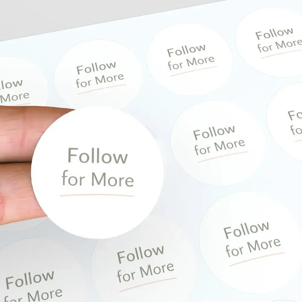 Follow for More Stickers | Small Business Packaging Labels - Sticksy Prints Australia