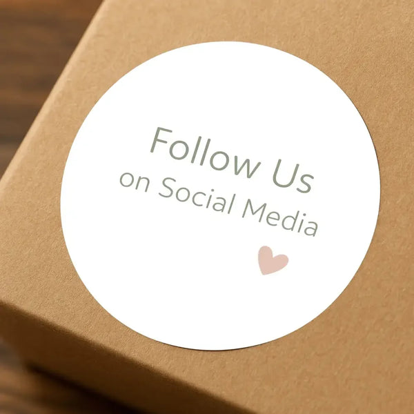 Follow Us on Social Media Stickers | Small Business Packaging Labels - Sticksy Prints Australia