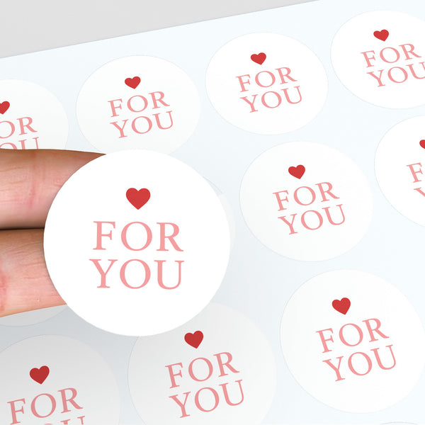 For You Stickers – Minimal Valentine Gift Seals