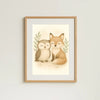 Fox and Owl Nursery Wall Art Print | Woodland Animal Watercolour | Digital Download