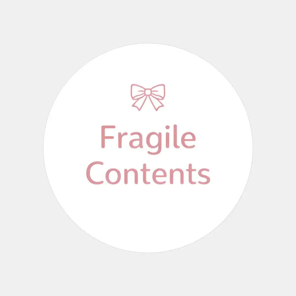 Fragile Contents Stickers | Pink Bow Packaging Labels | Small Business Shipping Stickers Australia - Sticksy Prints Australia