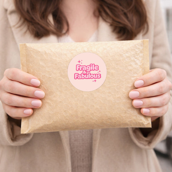 Fragile & Fabulous Stickers | Pink Fragile Parcel Labels for Small Businesses