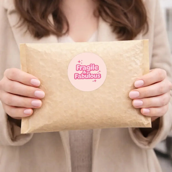 Fragile & Fabulous Stickers | Pink Fragile Parcel Labels for Small Businesses - Sticksy Prints Australia