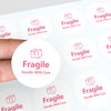 Fragile Handle With Care Stickers | Pink Packaging Labels for Small Business & Orders