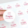 Fragile Handle With Care Stickers | Pink Packaging Labels for Small Business & Orders - Sticksy Prints Australia