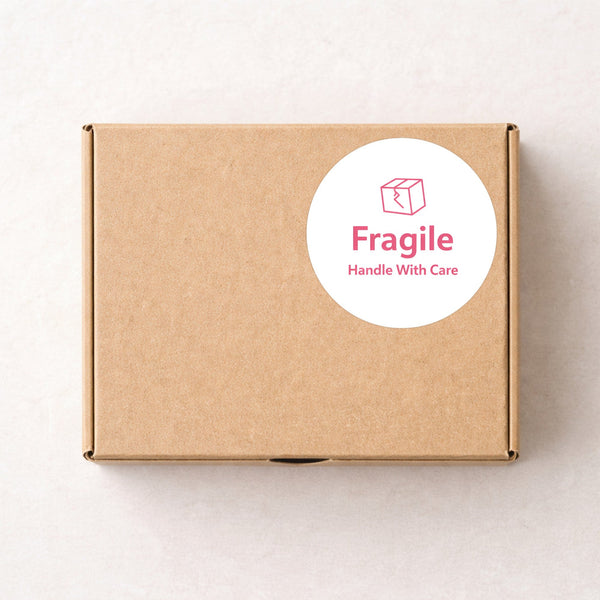 Fragile Handle With Care Stickers | Pink Packaging Labels for Small Business & Orders