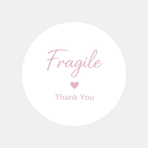 Fragile Thank You Stickers | Soft Pink Fragile Packaging Labels for Small Business Australia