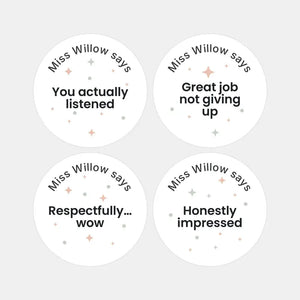 Funny Teen Reward Stickers – Personalised Teacher Stickers for Listening, Effort & Behaviour