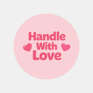Handle With Love Stickers | Cute Fragile Parcel Labels for Small Businesses