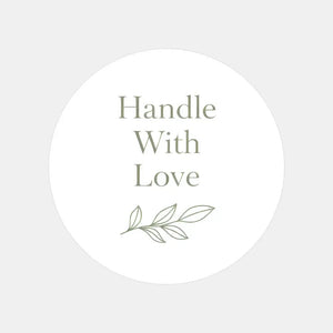 Handle With Love Stickers | Elegant Packaging Labels for Handmade & Boutique Orders