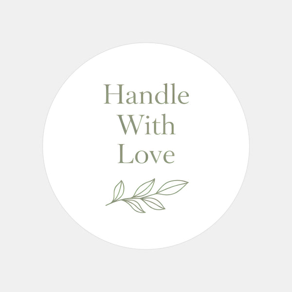 Handle With Love Stickers | Elegant Packaging Labels for Handmade & Boutique Orders