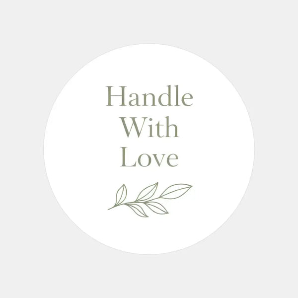 Handle With Love Stickers | Elegant Packaging Labels for Handmade & Boutique Orders - Sticksy Prints Australia