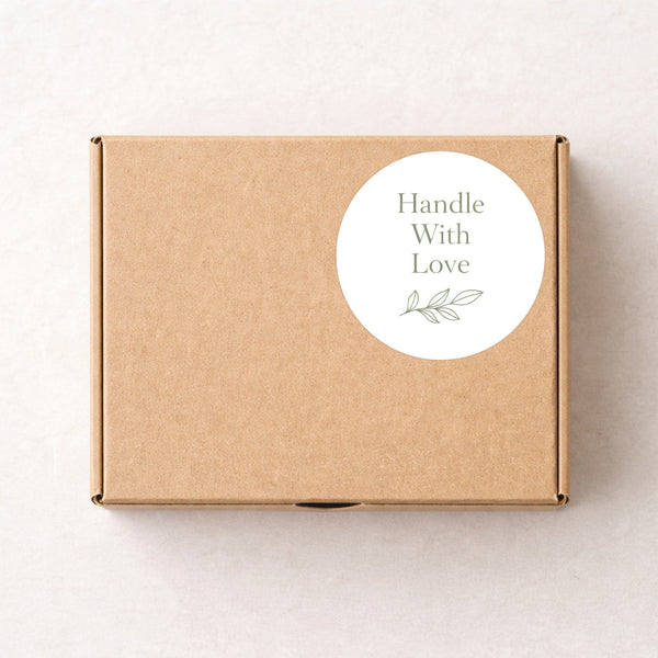 Handle With Love Stickers | Elegant Packaging Labels for Handmade & Boutique Orders