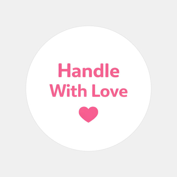 Handle With Love Stickers | Pink Thank You Packaging Labels for Small Business