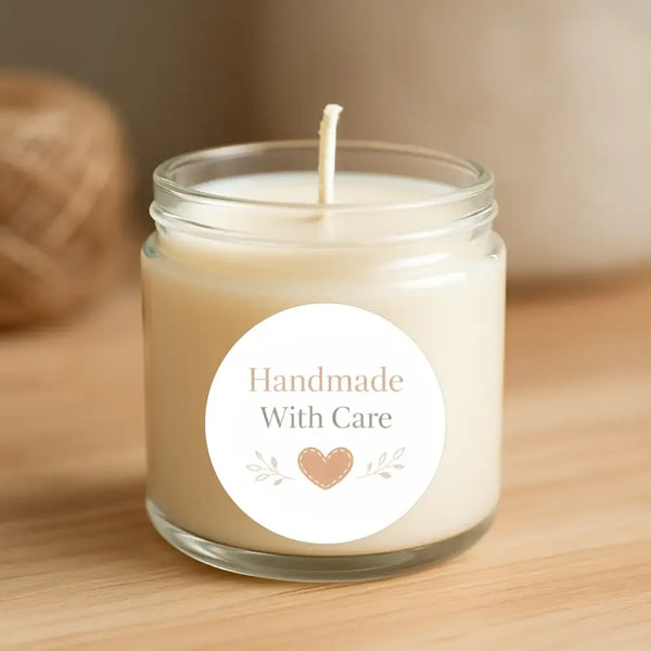 Handmade With Care Stickers | Small Business Packaging Labels | Neutral Handmade Stickers Australia - Sticksy Prints Australia