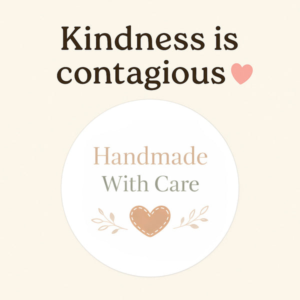 Handmade With Care Stickers | Small Business Packaging Labels | Neutral Handmade Stickers Australia