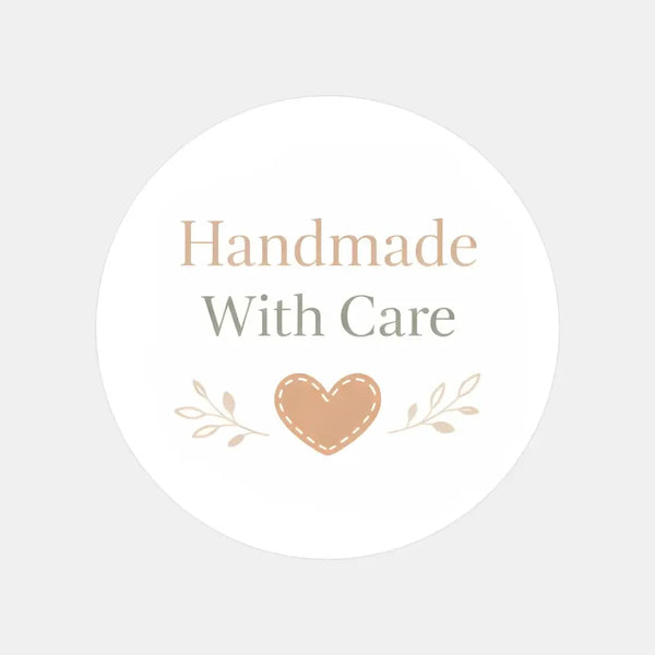 Handmade With Care Stickers | Small Business Packaging Labels | Neutral Handmade Stickers Australia - Sticksy Prints Australia