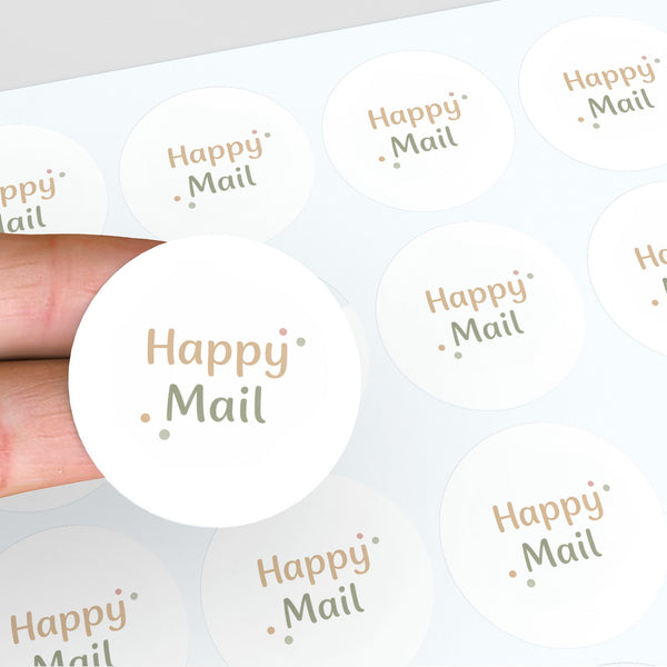 Happy Mail Stickers | Neutral Packaging Stickers for Small Business | Mail Order Stickers Australia