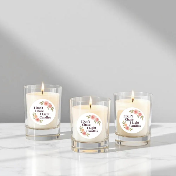“I Don’t Chase I Light Candles” (Floral Edition) Sticker Labels