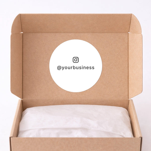 Instagram Handle Stickers | Round Social Media Branding Labels