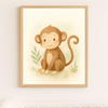 Jungle Animal Wall Art Set Lion Elephant Giraffe Monkey PDF Printable Download