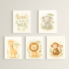 Jungle Animal Wall Art Set Lion Elephant Giraffe Monkey PDF Printable Download