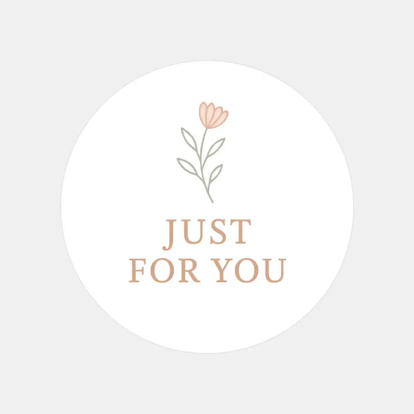 Just For You Stickers – Minimal Floral Gift & Packaging Seals - Sticksy Prints Australia
