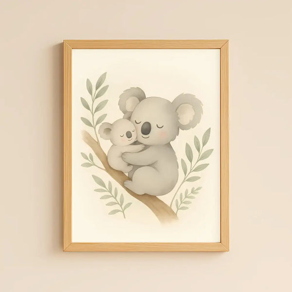 Koala Nursery Wall Art Print – Australian Animal Watercolour (Digital Download)