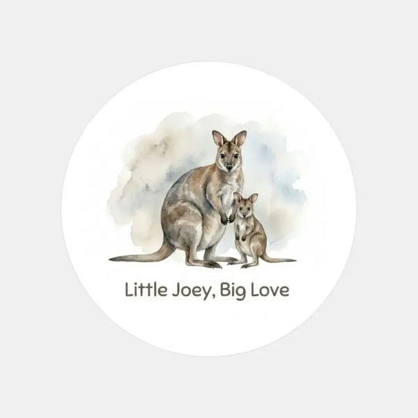 Little Joey, Big Love Wallaby Sticker – Tasmanian Mother & Joey Wildlife - Sticksy Prints Australia
