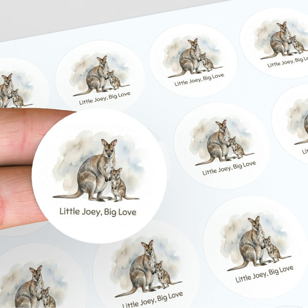 Little Joey Big Love Wallaby Sticker – Tasmanian Mother & Joey Wildlife
