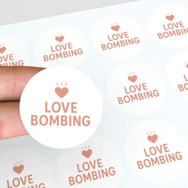 Love Bombing Sticker – Funny Dating Sticker for Journals, Planners & Self-Reflection - Sticksy Prints Australia